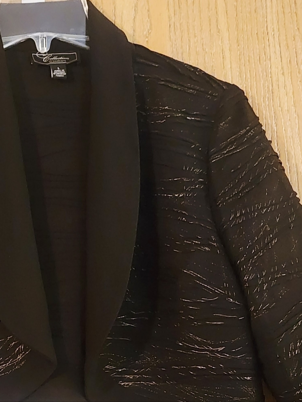 Dress Barn Bolero Cover Up Textured 3/4 Sleeve Open Front Size L - Picture 3 of 8